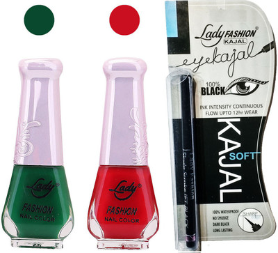 

Lady Fashion Nail Polish And Kajal Combo(Set of 3)
