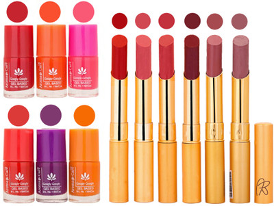 

Aroma Care Nail Polish Set and Rythm Lipstick Sets ( Modern Shades) 1803201753(Set of 12)