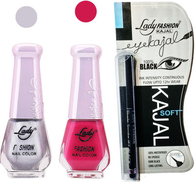 

Lady Fashion Nail Polish And Kajal Combo(Set of 3)