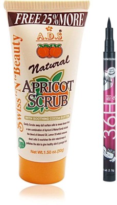ads 50 gm Scrub with Sketch Pen Eyeliner(2 Items in the set)