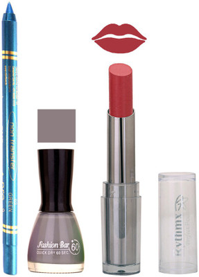 

Rythmx Lipstick , Nail Polish And Turquoise Blue Kajal Makeup Combo 1164(Set of 3)