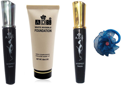 

ADS Waterproof Eyeliner / Mascara / White Invisible Foundation / Band(Set of 4)