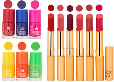 

Aroma Care Makeup Women Nail Polish and Exclusive Long Lasting Lipstick Set 61(Set of 12)