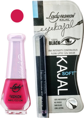 

Lady Fashion Nail Polish and Kajal Combo 2010201609(Set of 2)