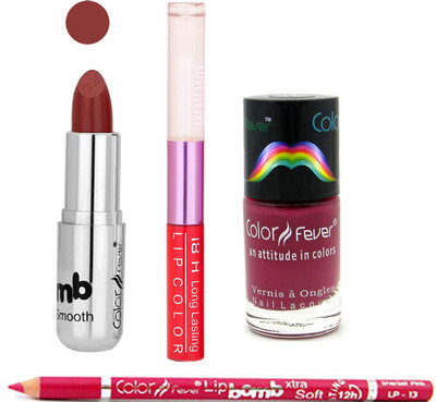 

Color Fever Lipstick+ Nail Polish Combo 503(Set of 4)