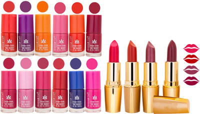 

Aroma Care Gel Nail Polish Set Quick Dry, Long Lasting and Creamy Matte Lipstick Combo 184(Set of 16)