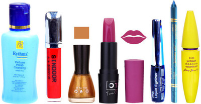 

Rythmx Remover + OTG Lipstick And Nail Polish, Eyliner, Sindoor, Kajal, Mascara Makeup Combo(Set of 7)