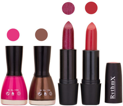 

Rythmx FB NAIL POLISHES BLACK LIPSTICKS IMPORTANT COMBO 43(Set of 4)