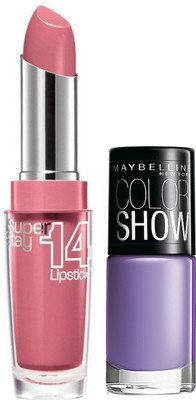 

Maybelline Super Stay 14 Hr Lipstick and Color Show Combo 2(Set of 2)