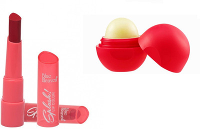 

Blue Heaven splash ruby red lipstick,strawberry lip bomb(Set of 2)