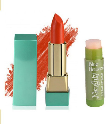 

Blue Heaven Mintz Glossy Lipstick (Sunset Orange) & Naughty Color Lip Balm (Magic)(Set of 2)