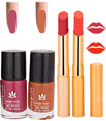 

Aroma Care Nail Polish Orange Lipstick Combo 046(Set of 4)