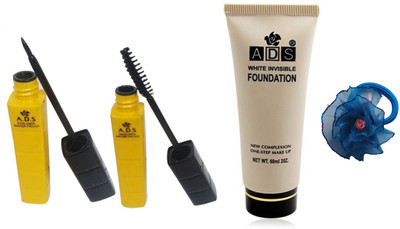

ADS Waterproof Eyeliner / Mascara / White Invisible Foundation / Band(Set of 4)