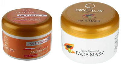 

Oxyglow Lacto Bleach & Fruit Enzyme Face Mask(Set of 2)