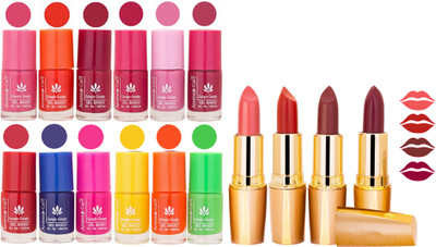 

Aroma Care All About Nail 12 Piece Color Nail Lacquer Combo Set + 4 Rythm Creamy Matte Lipstick Combo 34(Set of 16)