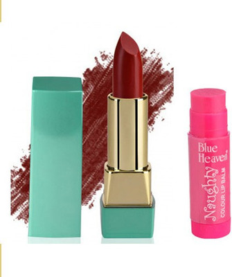 

Blue Heaven Mintz Glossy Lipstick (Tempting Red) & Naughty Color Lip Balm (Bubble Gum)(Set of 2)