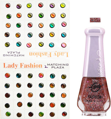 Lady Fashion Nail Polish And Bindi 0803201731(Set of 2)