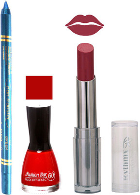 

Rythmx Lipstick , Nail Polish And Turquoise Blue Kajal Makeup Combo 1134(Set of 3)