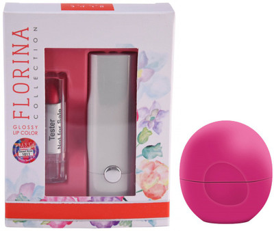 

Blue Heaven Florina Glossy Lipstick (Desert Rose) & Lip Balm Bubble Gum (8 GM)(Set of 2)
