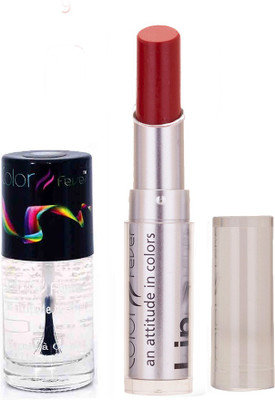 

Color Fever 944 Topcoat Nail Polish+Dark Red Lipstick(Set of 2)