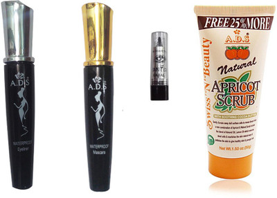 

ADS Eyeliner / Mascara / 50 gm Scrub / Kajal(Set of 4)