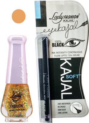 

Lady Fashion Nail Polish and Kajal Combo 2010201664(Set of 2)