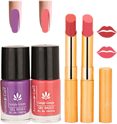 Aroma Care Nail Polish RHYTHM Orange Lipstick Combo 021(Set of 4)