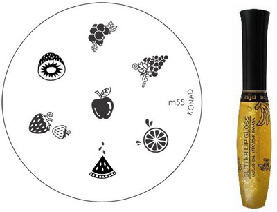 

Konad Stamping Image Plate & Lip Gloss( Banana)(Set of 2)