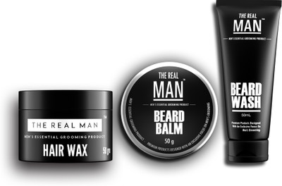 

The Real Man Dawn 2 Dusk Hair Wax (50g), Beard Balm (50g) & Beard Wash (50ml)(Set of 3)