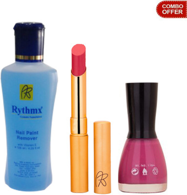 

Rythmx RythmX Magenta Lipstick +Nail Polish Combo 2206201658(Set of 3)