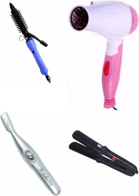 

3P Kart Curler , Bikini Trimmer , Dryer and straightener(Set of 4)