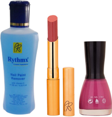 

Rythmx RythmX Coral Lipstick +Nail Polish Combo 2206201602(Set of 3)