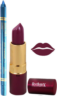 

Rythmx Mazanta Lipstick And Pro Non Transfer Blue Kajal 2879(Set of 2)
