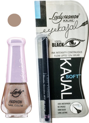

Lady Fashion Nail Polish and Kajal Combo 2010201637(Set of 2)