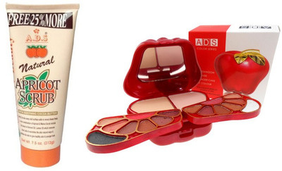 

ADS ADS Color Series 14 Eyeshadow / 2 Blusher / 2 Powder Cake 4 Lip colour with Natural Scrub(Set of 2)