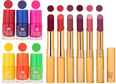 

Aroma Care Makeup Women Nail Polish and Exclusive Long Lasting Lipstick Set 140(Set of 12)