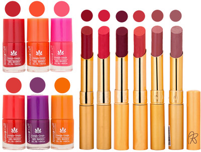 

Aroma Care Nail Polish Set and Rythm Lipstick Sets ( Modern Shades) 1803201730(Set of 12)