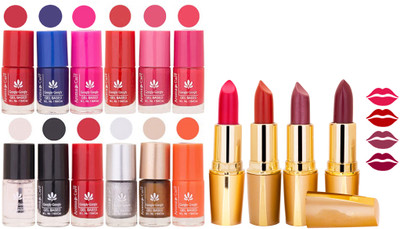 

Aroma Care All About Nail 12 Piece Color Nail Lacquer Combo Set + 4 Rythm Creamy Matte Lipstick Combo 17(Set of 16)