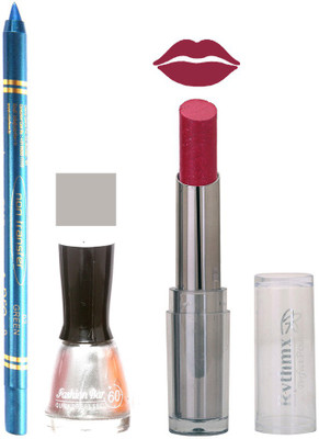 

Rythmx Lipstick , Nail Polish And Turquoise Blue Kajal Makeup Combo 1098(Set of 3)