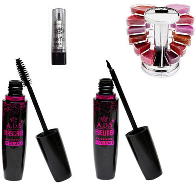 

ADS Eyeliner / Mascara / Lipgloss Palette / Kajal(Set of 4)