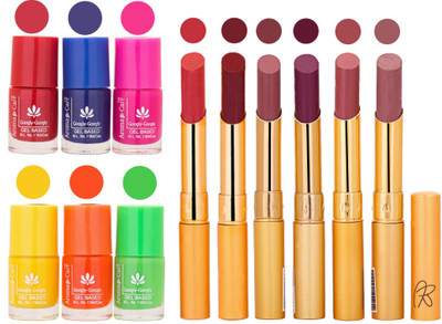 

Aroma Care Makeup Women Nail Polish and Exclusive Long Lasting Lipstick Set 106(Set of 12)