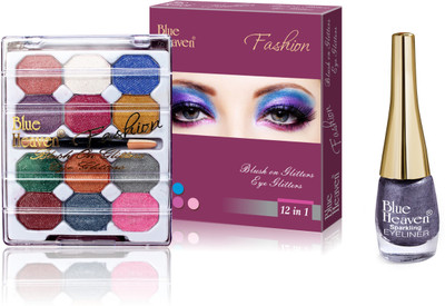 

Blue Heaven 2x1 Fashion Eye Shadow & Sparkeling Eyeliner 12 Combo.(Set of 2)