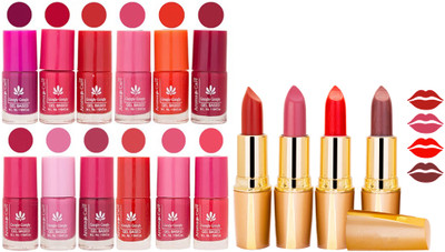 

Aroma Care All About Nail 12 Piece Color Nail Lacquer Combo Set + 4 Rythm Creamy Matte Lipstick Combo 66(Set of 16)