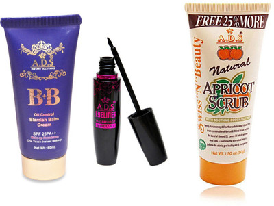 

ADS BB Cream (SPF-25PA++) / Waterproof Eyeliner / Scrub (50gm)(Set of 3)