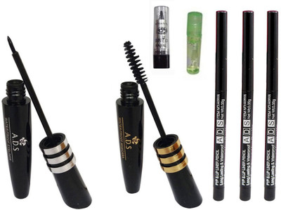 

ADS Eyeliner, Mascara, Kajal, Lip Liner Pencils, Lip Gloss(Set of 7)