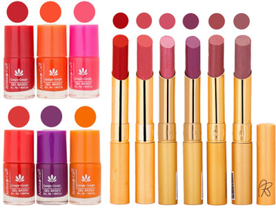 

Aroma Care Nail Polish Set and Rythm Lipstick Sets ( Modern Shades) 1803201780(Set of 12)