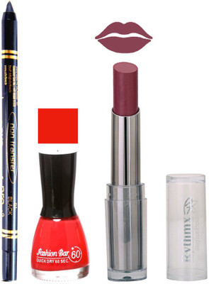 

Rythmx Lipstick , Nail Polish And Stay On Black Kajal Makeup Combo 1018(Set of 3)