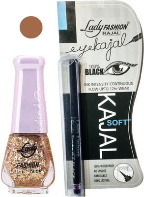 

Lady Fashion Nail Polish and Kajal Combo 2010201647(Set of 2)