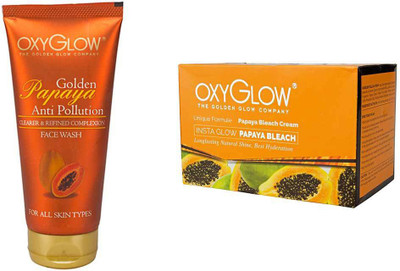 

Oxyglow Golden Glow Papaya Anti Pollution Face Wash & Golden Glow Payaya Bleach(Set of 2)