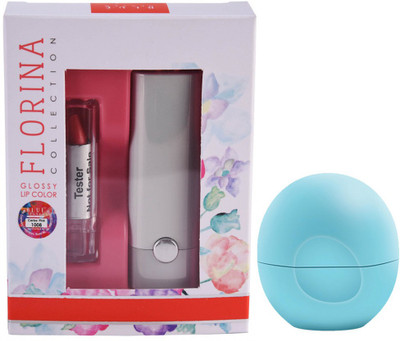 

Blue Heaven Florina Glossy Lipstick (Cerise Pink) & Lip Balm Cocoa Butter (8 GM)(Set of 2)
